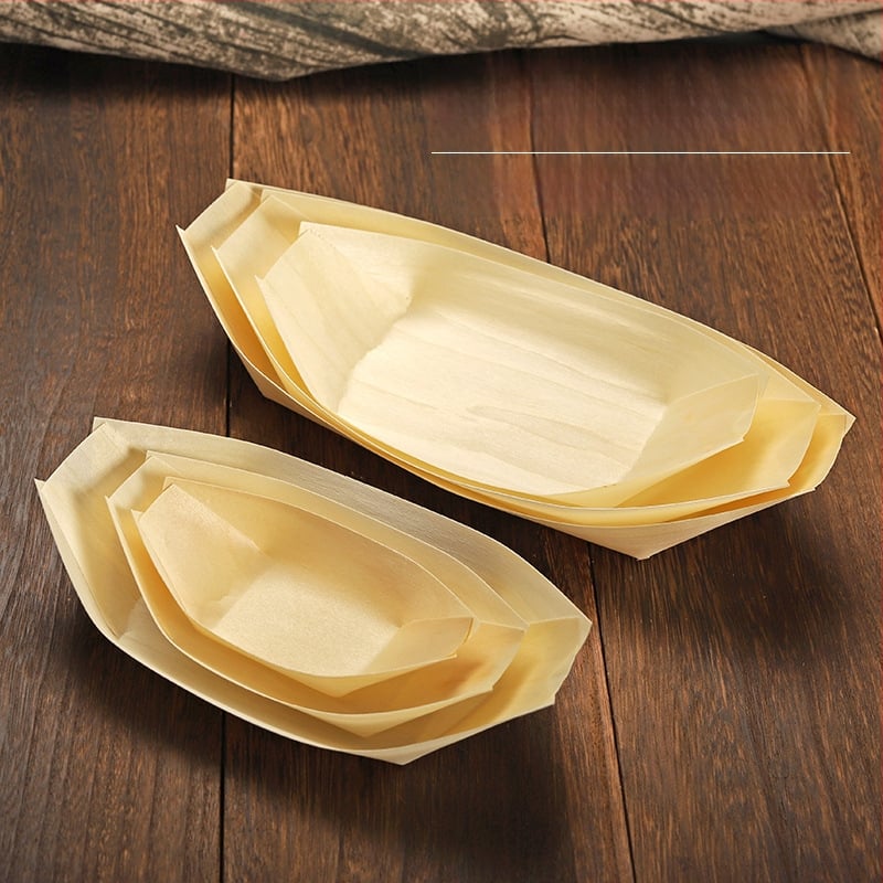 Puidust paadi kujuline ühekordne nõu Art Kitchen Creative – kaasaegne minimalistlik stiil