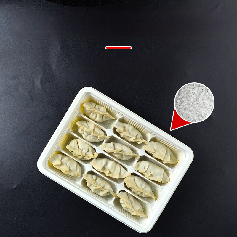Cutie de unică folosință pentru dumplings cu capac, cutie plastic cu compartimente pentru dumplings crude și fierte (PP de calitate alimentară; nu este potrivită pentru microunde; nu este biodegradabilă)