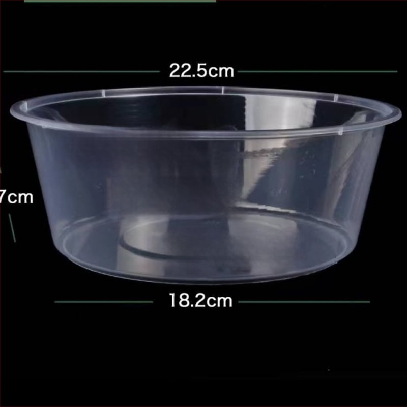 Cutie de prânz de unică folosință, rotundă – raci și fructe, nu este potrivită pentru microunde, imprimarea logo-ului este permisă