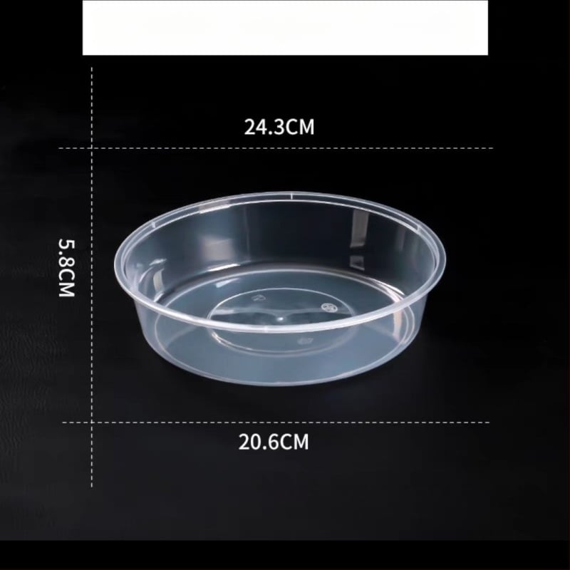 Cutie de prânz de unică folosință, rotundă – raci și fructe, nu este potrivită pentru microunde, imprimarea logo-ului este permisă