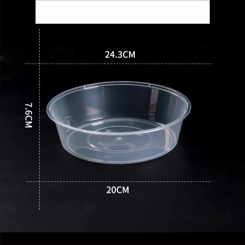 Cutie de prânz de unică folosință, rotundă – raci și fructe, nu este potrivită pentru microunde, imprimarea logo-ului este permisă