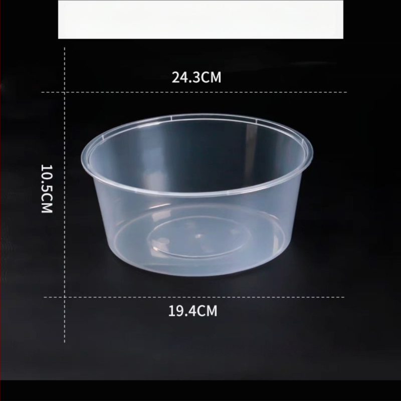 Cutie de prânz de unică folosință, rotundă – raci și fructe, nu este potrivită pentru microunde, imprimarea logo-ului este permisă