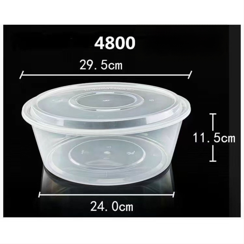 Cutie de prânz de unică folosință, rotundă – raci și fructe, nu este potrivită pentru microunde, imprimarea logo-ului este permisă