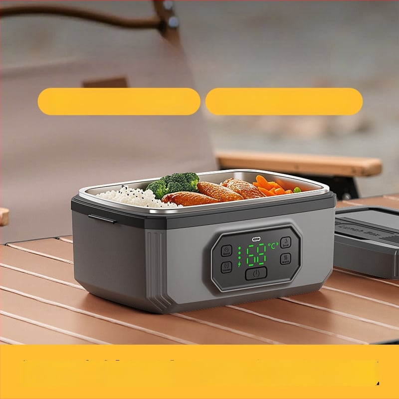 Cutie electrică pentru prânz cu încălzire, încărcare fără fir, încălzire fără apă, capacitate 1,1–1,2 L, alimentare USB
