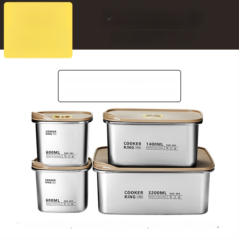Cooking King kutija za ručak od 304 nehrđajućeg čelika, kvadratnog oblika, vakuumski zatvorena za očuvanje svježine, kapacitet ispod 300 ml, mikrovalna kompatibilna