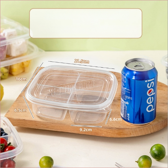 Cutie de prânz de unică folosință cu capac, PP alimentar, compatibilă cu microundele pentru birou