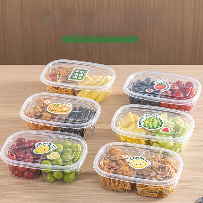 Cutie de prânz de unică folosință cu capac, PP alimentar, compatibilă cu microundele pentru birou