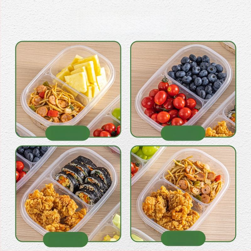 Cutie de prânz de unică folosință cu capac, PP alimentar, compatibilă cu microundele pentru birou