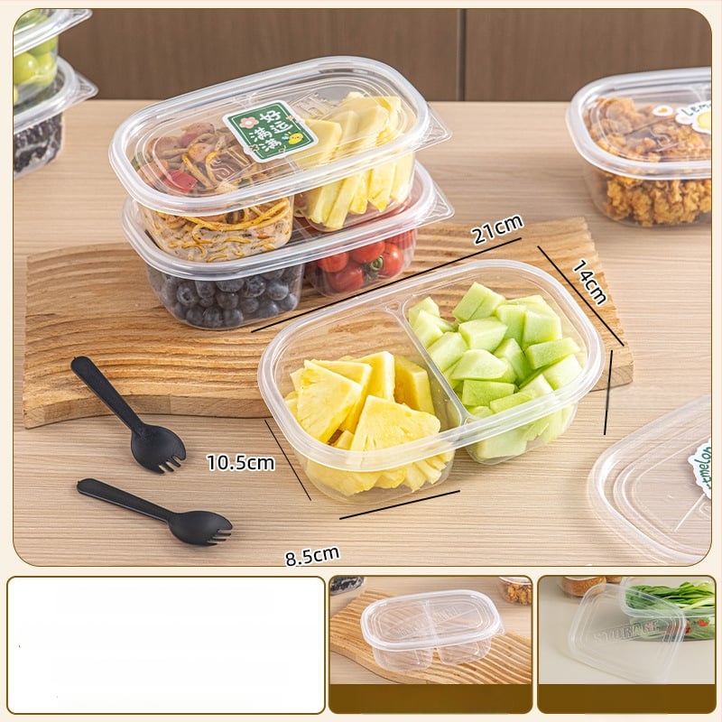 Cutie de prânz de unică folosință cu capac, PP alimentar, compatibilă cu microundele pentru birou