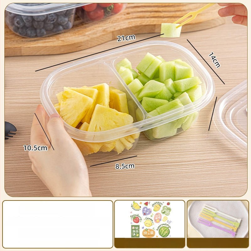 Cutie de prânz de unică folosință cu capac, PP alimentar, compatibilă cu microundele pentru birou