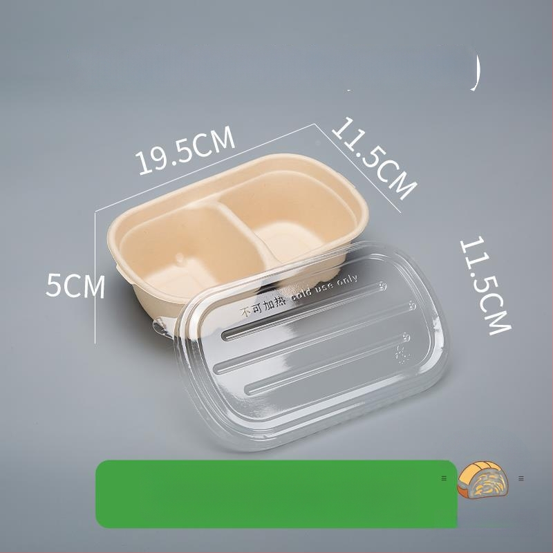 Cutie pentru desert pentru picnic cu trei compartimente, pentru iaurt, fructe și prăjitură — cuptor cu microunde: Nu; imprimare siglă: Disponibil; personalizare: Nu; biodegradabil: Nu