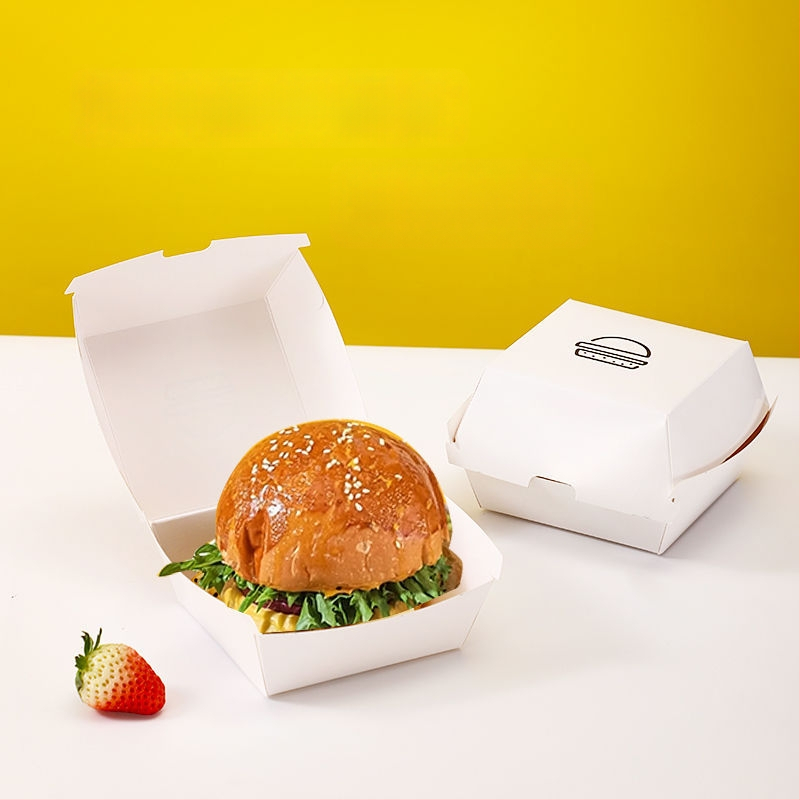 Cutie hamburger pentru livrare (Hârtie; Grosime; De unică folosință; Imprimare logo disponibilă; Personalizare prin agent)