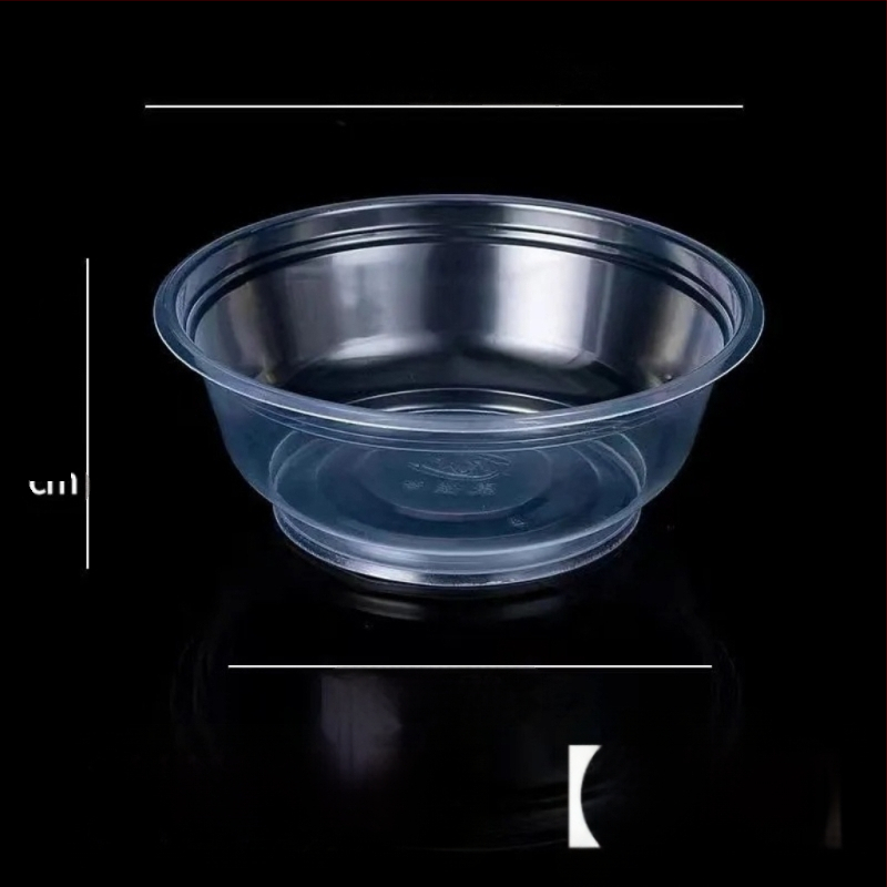 Set de boluri din plastic de unică folosință, cu capac – rotunde, compatibile cu microunde, PP alimentar