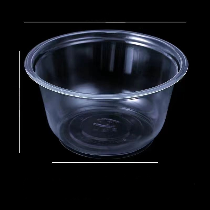 Set de boluri din plastic de unică folosință, cu capac – rotunde, compatibile cu microunde, PP alimentar