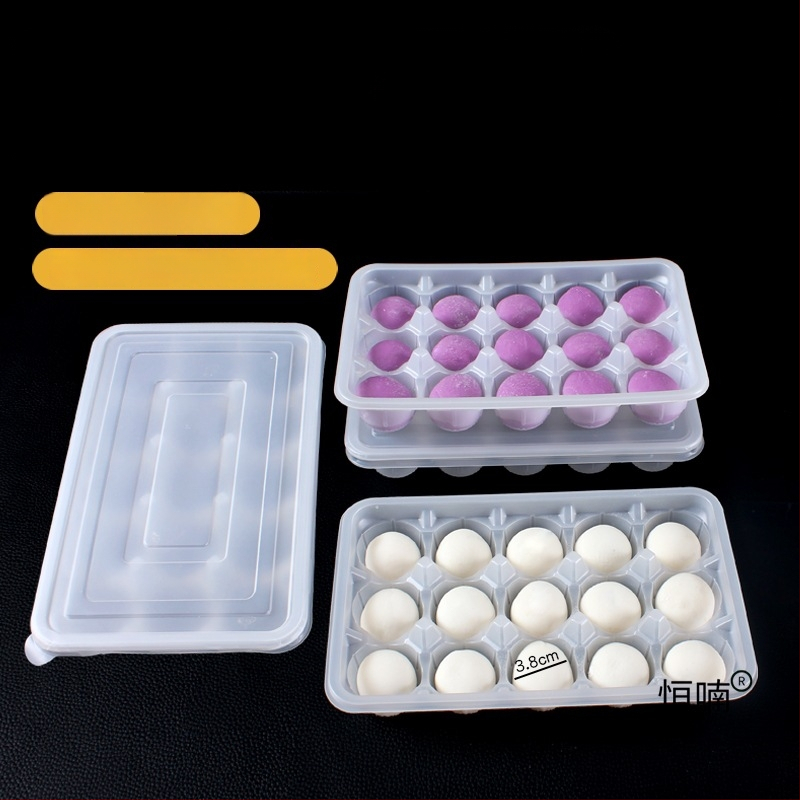 Cutie de plastic de unică folosință pentru bile mari de orez lipicioase, lucrate manual (nu este potrivită pentru microunde; imprimare logo disponibilă; procesare și personalizare prin agent; origine: China continentală)