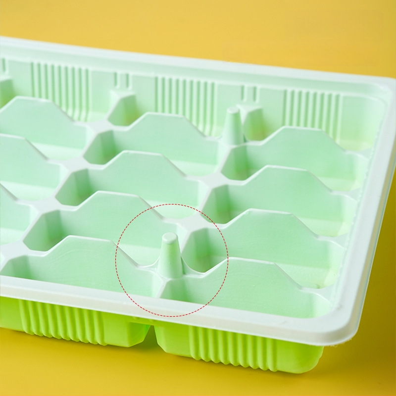 Jednokratna kutija za knedle s odjeljcima za sirove i kuhane knedle, pogodna za dostavu, plast iz prehrambene kvalitete, mikrovalna sigurna, mogućnost tlačenja logotipa