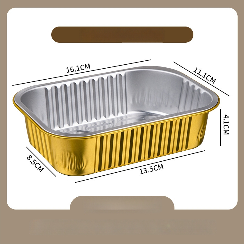 Cutie unică din folie de aluminiu pentru take-out, imprimare logo disponibilă, nu este compatibilă cu cuptorul cu microunde, non-biodegradabilă