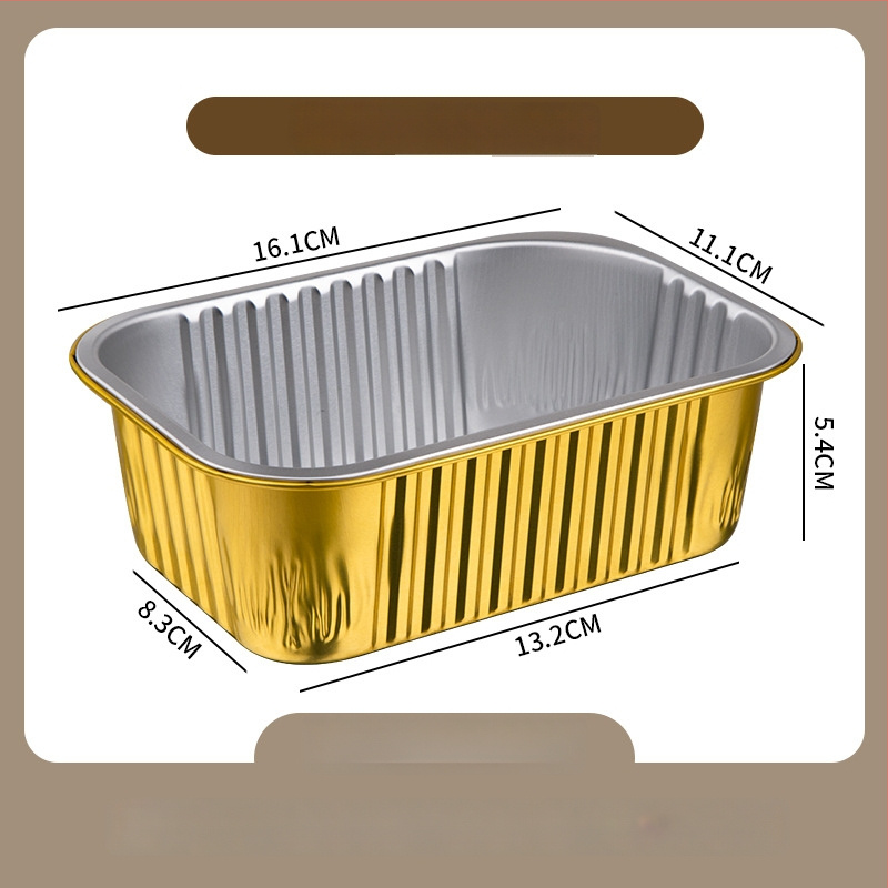 Cutie unică din folie de aluminiu pentru take-out, imprimare logo disponibilă, nu este compatibilă cu cuptorul cu microunde, non-biodegradabilă