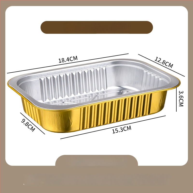 Cutie unică din folie de aluminiu pentru take-out, imprimare logo disponibilă, nu este compatibilă cu cuptorul cu microunde, non-biodegradabilă