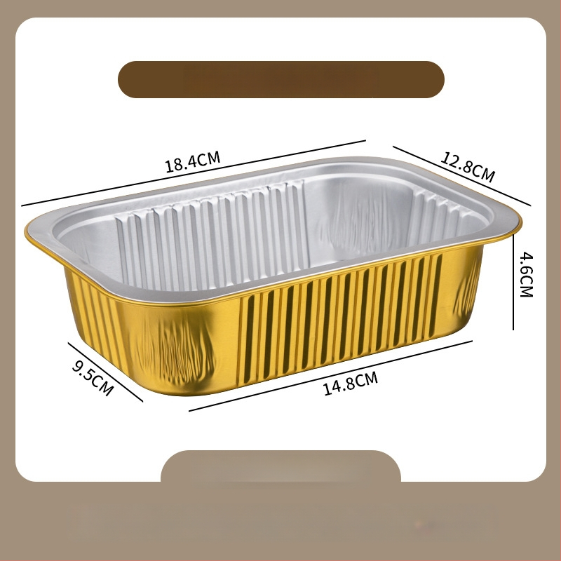 Cutie unică din folie de aluminiu pentru take-out, imprimare logo disponibilă, nu este compatibilă cu cuptorul cu microunde, non-biodegradabilă