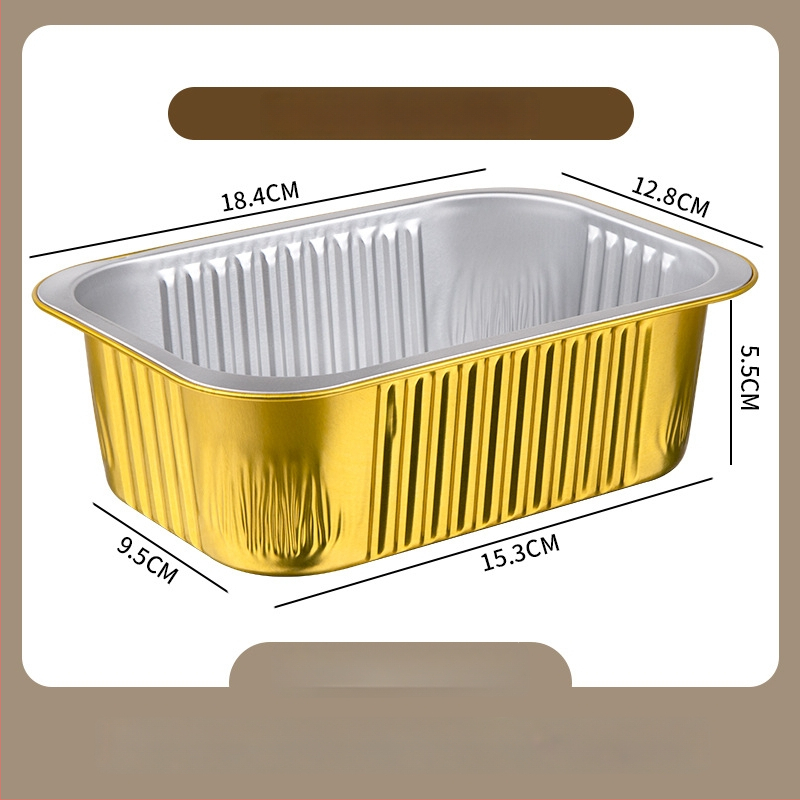 Cutie unică din folie de aluminiu pentru take-out, imprimare logo disponibilă, nu este compatibilă cu cuptorul cu microunde, non-biodegradabilă