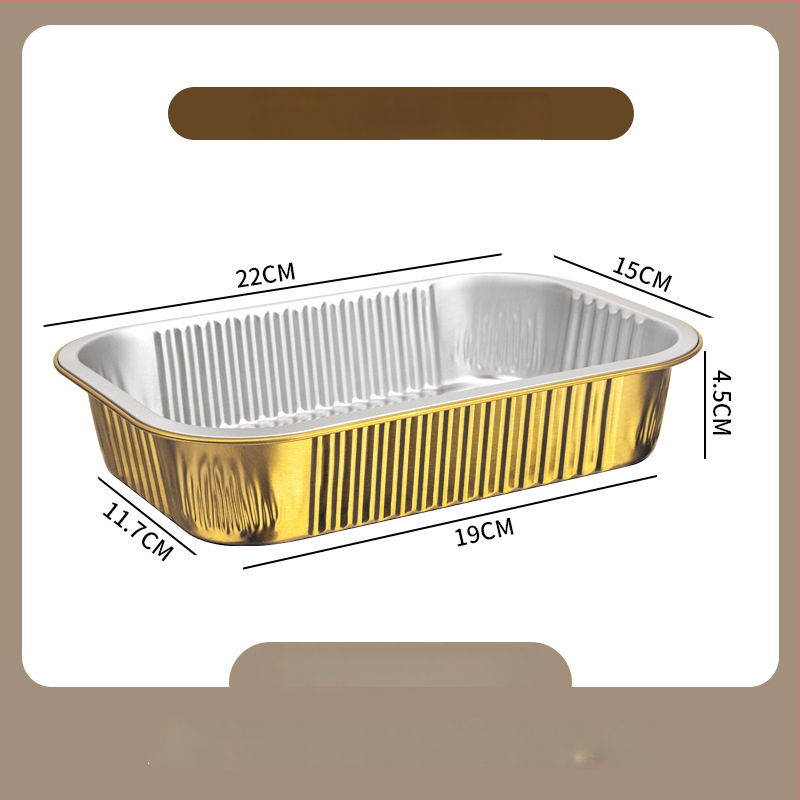 Cutie unică din folie de aluminiu pentru take-out, imprimare logo disponibilă, nu este compatibilă cu cuptorul cu microunde, non-biodegradabilă