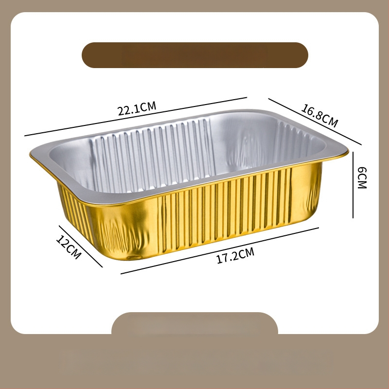 Cutie unică din folie de aluminiu pentru take-out, imprimare logo disponibilă, nu este compatibilă cu cuptorul cu microunde, non-biodegradabilă