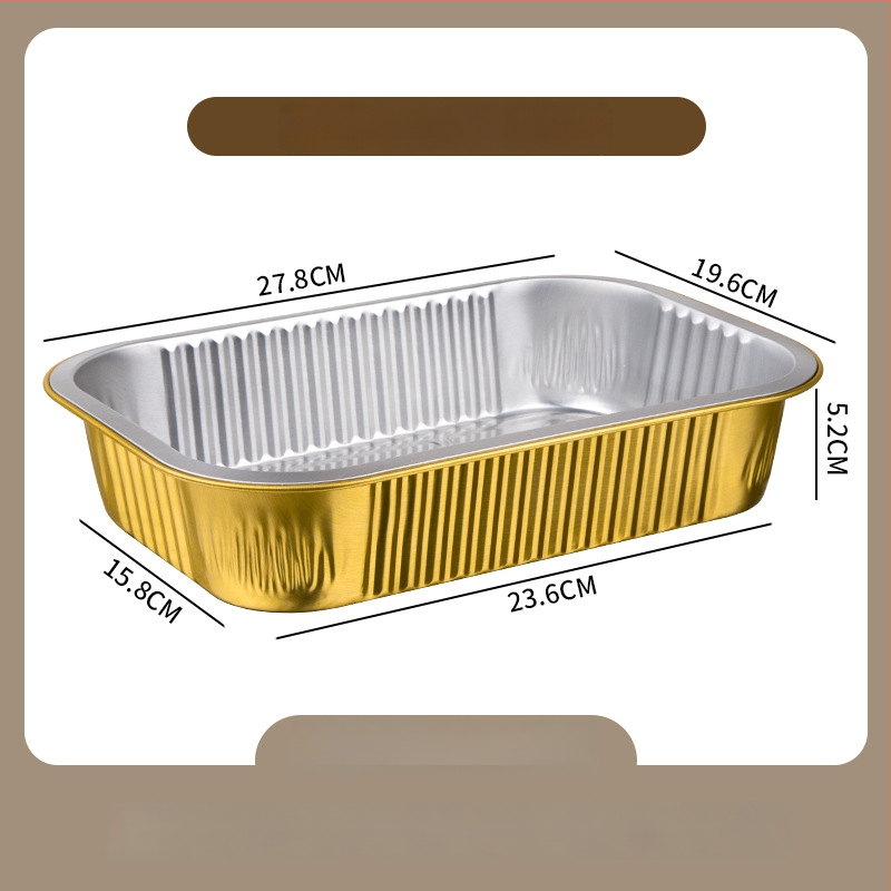 Cutie unică din folie de aluminiu pentru take-out, imprimare logo disponibilă, nu este compatibilă cu cuptorul cu microunde, non-biodegradabilă