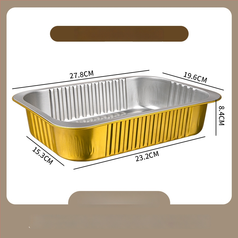 Cutie unică din folie de aluminiu pentru take-out, imprimare logo disponibilă, nu este compatibilă cu cuptorul cu microunde, non-biodegradabilă