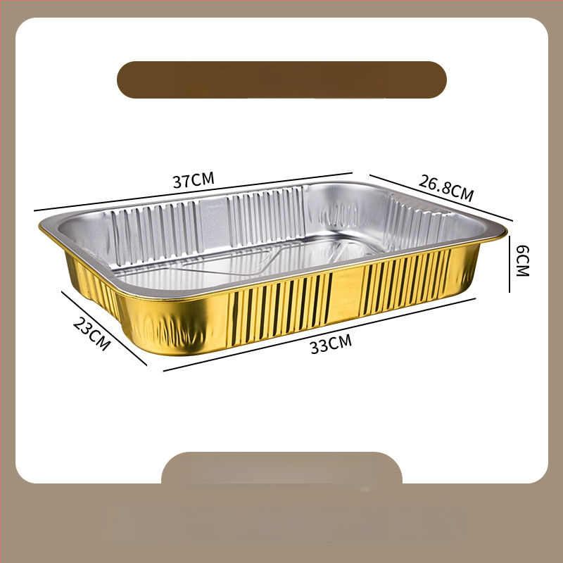 Cutie unică din folie de aluminiu pentru take-out, imprimare logo disponibilă, nu este compatibilă cu cuptorul cu microunde, non-biodegradabilă