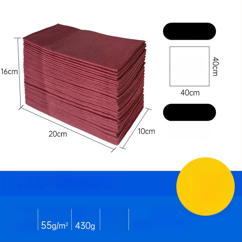 Vienkartinės servetėlės peiliams ir šakėms su logotipu, be dulkių, iš medienos plaušo, 50 lapų, vieno sluoksnio