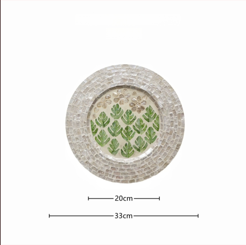 Șervet rotund din lemn cu motif scoică, monocrom, stil Nordic, lansat în 2023