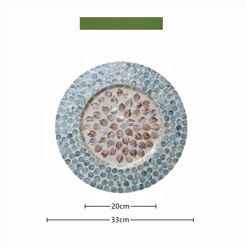 Șervet rotund din lemn cu motif scoică, monocrom, stil Nordic, lansat în 2023