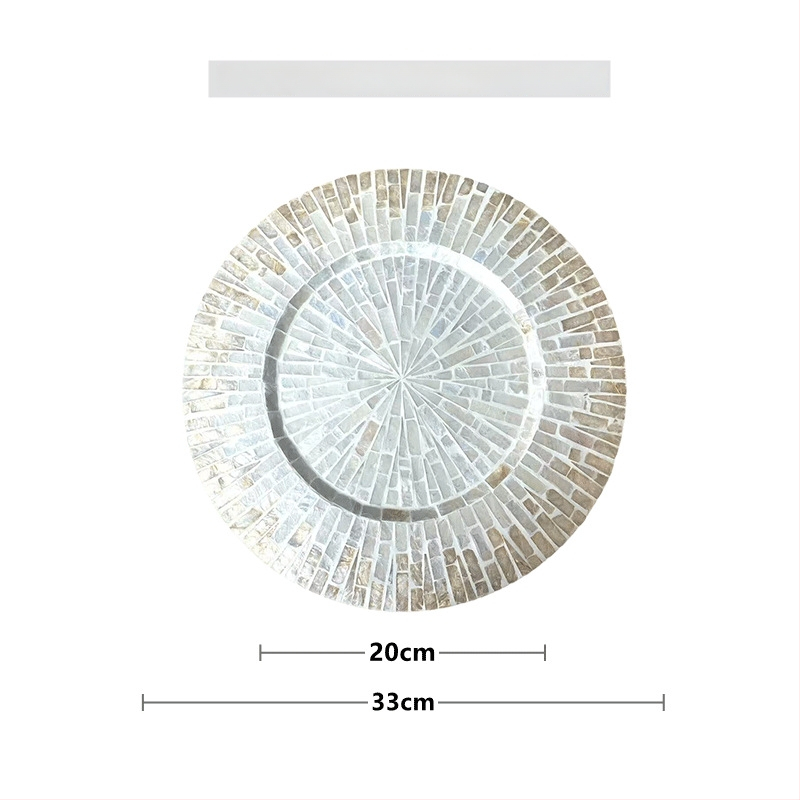 Șervet rotund din lemn cu motif scoică, monocrom, stil Nordic, lansat în 2023