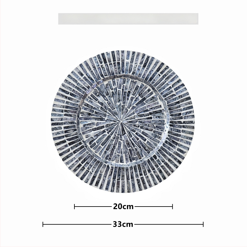 Șervet rotund din lemn cu motif scoică, monocrom, stil Nordic, lansat în 2023