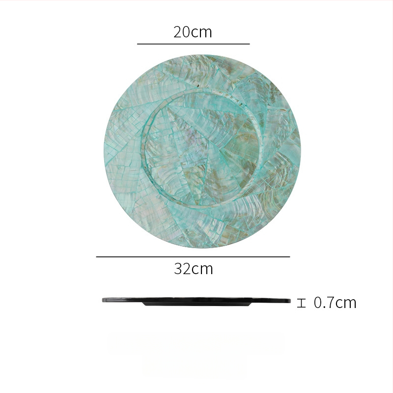 Șervet rotund din lemn cu motif scoică, monocrom, stil Nordic, lansat în 2023