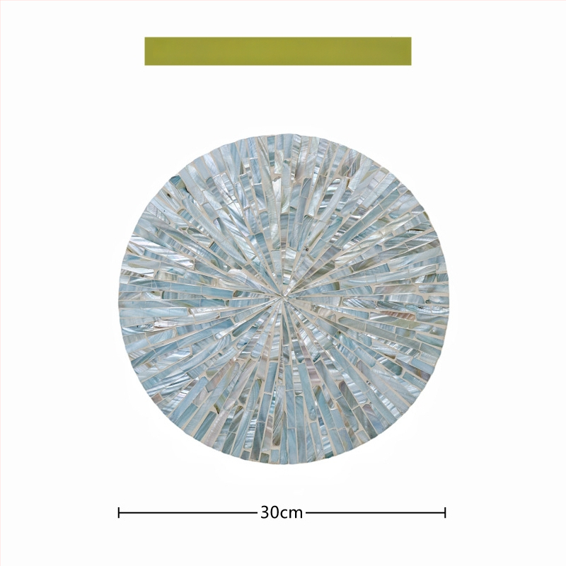 Șervet rotund din lemn cu motif scoică, monocrom, stil Nordic, lansat în 2023