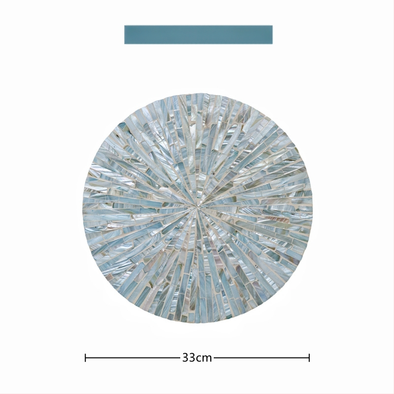 Șervet rotund din lemn cu motif scoică, monocrom, stil Nordic, lansat în 2023