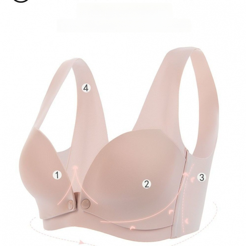 Bezšiven grudnjak za dojenje s prednjim zatvaračem, 100% pamuk, pogodan za sve faze, bez čeličnog prstena