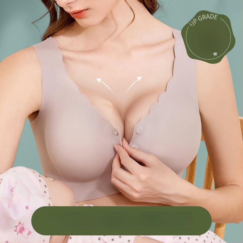 Trudnički grudnjak za dojenje, glatki, bez žice, prednja kopča, puni košaricu (dojenje)