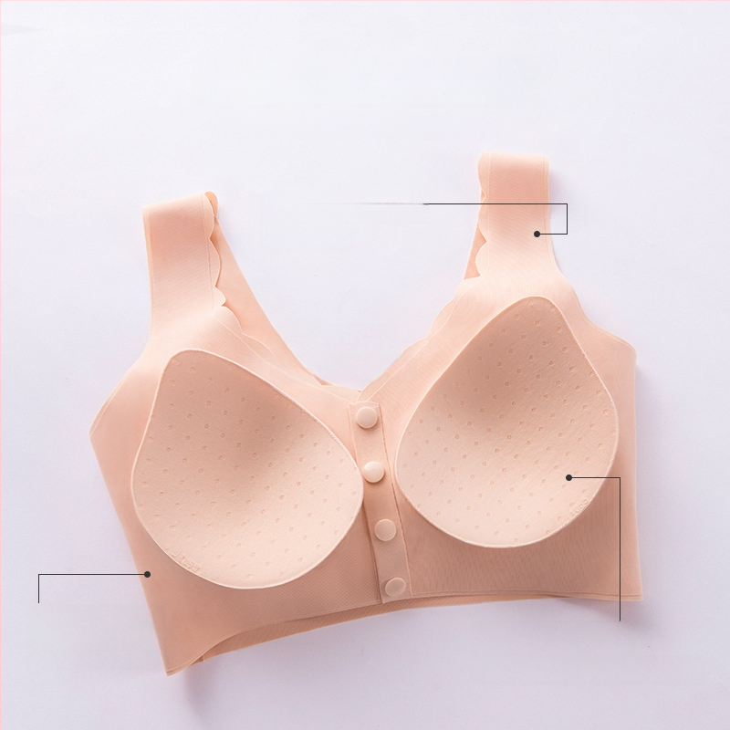 Trudnički grudnjak za dojenje, glatki, bez žice, prednja kopča, puni košaricu (dojenje)