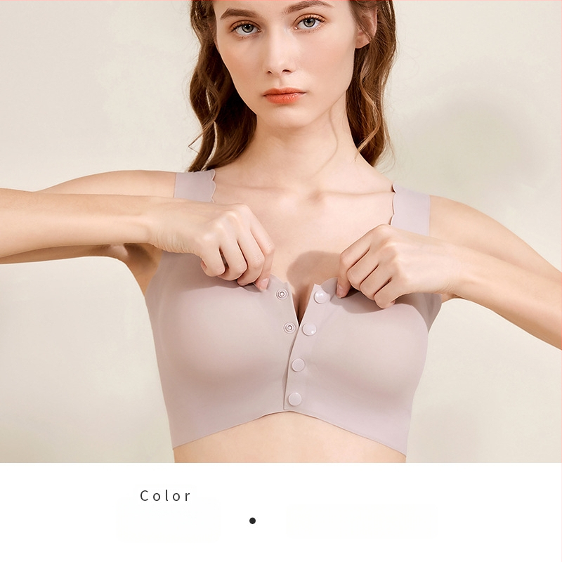 Trudnički grudnjak za dojenje, glatki, bez žice, prednja kopča, puni košaricu (dojenje)