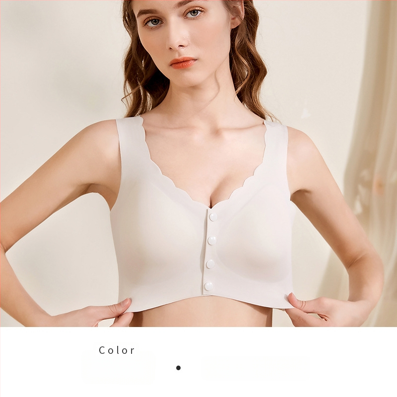 Trudnički grudnjak za dojenje, glatki, bez žice, prednja kopča, puni košaricu (dojenje)