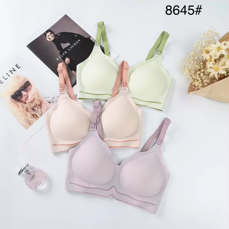 Dojiljni grudnjak za majke: odvojive dvostruke naramenice, tanke oblikovane košarice, čipkasti rub, glavna tkanina najlon 80–90%, podstava od pamuka, bez čeličnih prstena