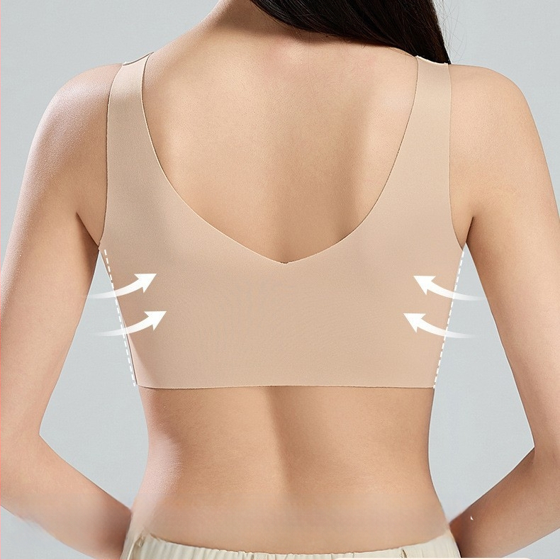 Bešivni ženski grudnjak, jednodelni, push-up oblikovanje, prednje kopčanje, košarice 3/4