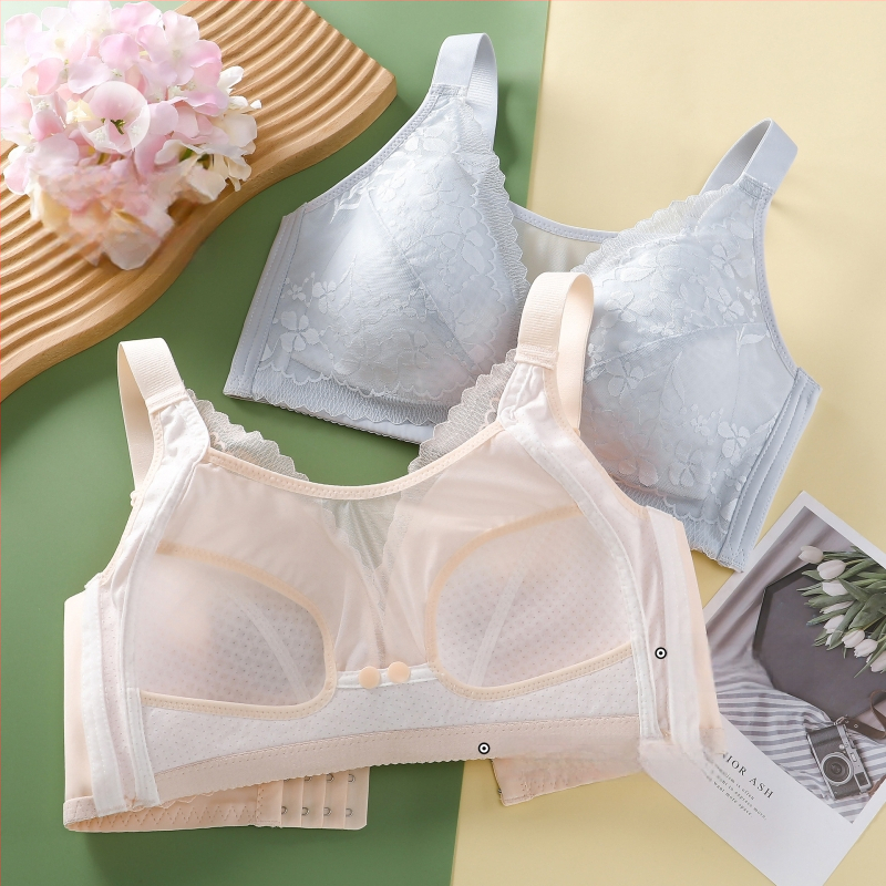 Sutien za dojenje velikih grudi, najlonska tkanina; tanke oblikovane košarice; fiksni naramenice; stražnje zatvaranje s četiri reda kukica; funkcija dojenja.