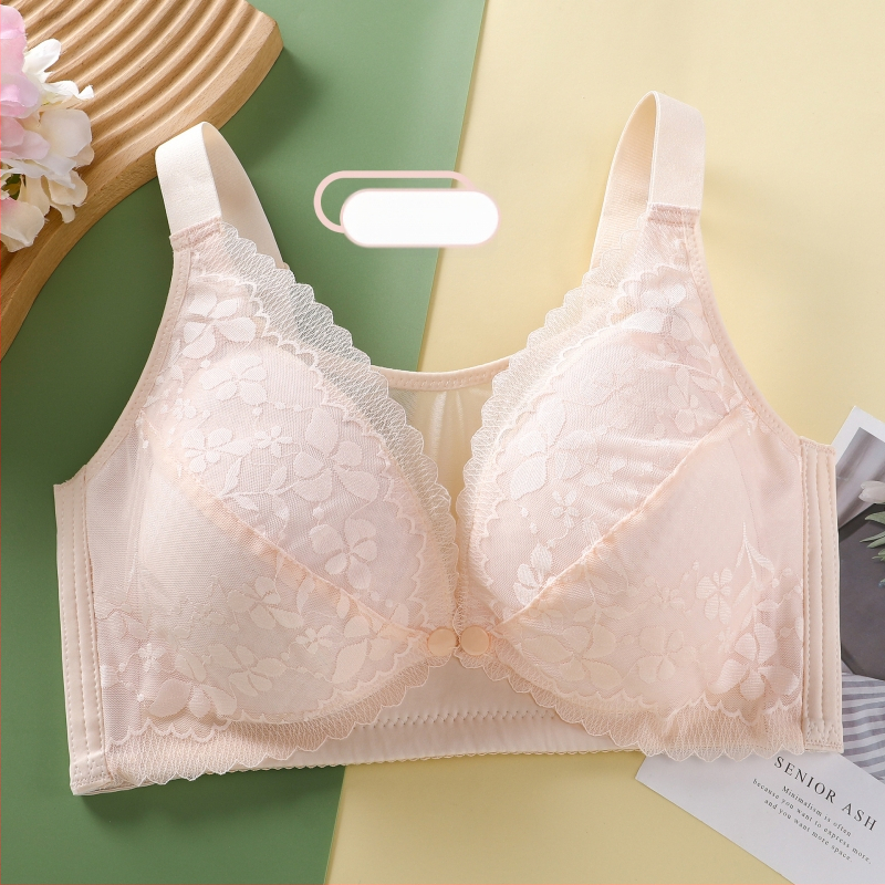 Sutien za dojenje velikih grudi, najlonska tkanina; tanke oblikovane košarice; fiksni naramenice; stražnje zatvaranje s četiri reda kukica; funkcija dojenja.