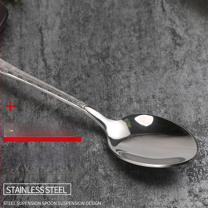 Tro-dijelni set pribora za steak: nož, vilica i žlica, od 201 nehrđajućeg čelika, drška s čekićastim uzorkom, retro stil, polirani sjaj