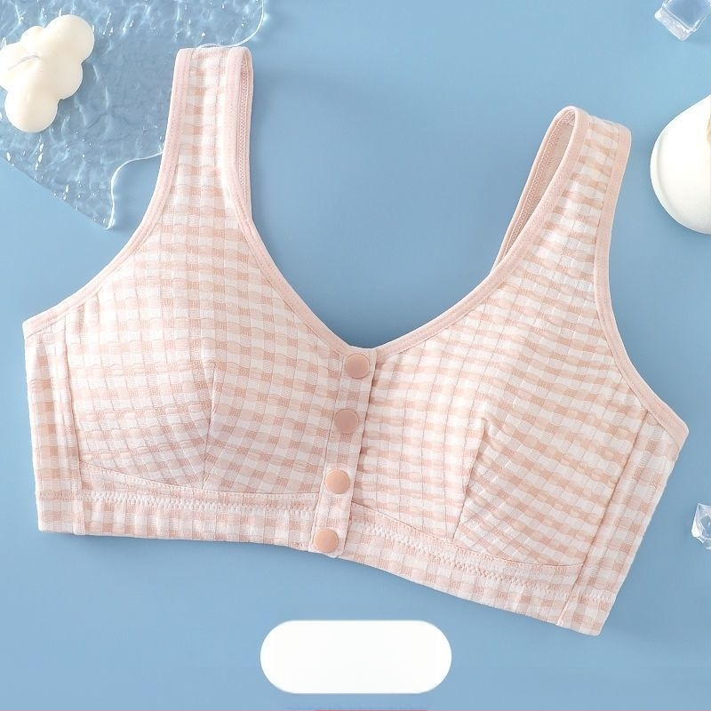 Sutien u vestnom stilu bez žice s prednjim kopčama, puni košarica, pamuk, prozračan, udoban