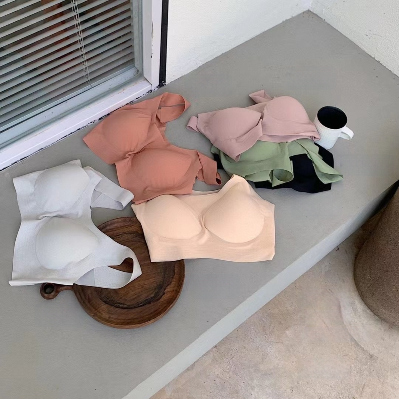 Bežični latex grudnjak za žene – ultra-tanki rashladni materijal oblaka leda, 3/4 košarica s tankim oblikovanim košaricama, fiksne dvostruke naramenice, za spavanje i sport